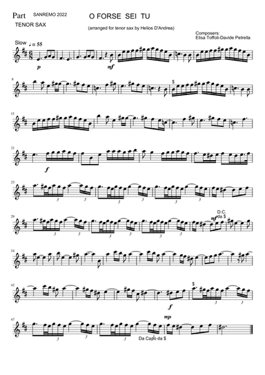 O Forse Sei Tu (arr. Helios D'Andrea)
