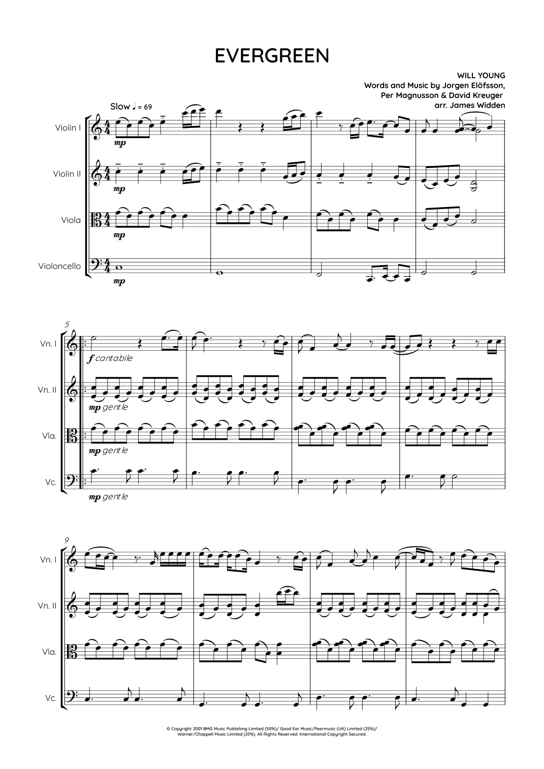 Evergreen (arr. James Widden)