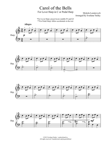 Carol of the Bells (arr. Svetlana Yatsky)