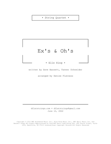 Ex's & Oh's (arr. Denise Flatness)