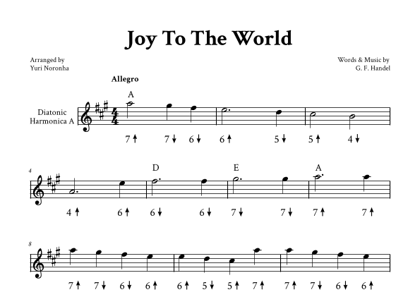 Joy To The World - Harmonica A (arr. Yuri Noronha)