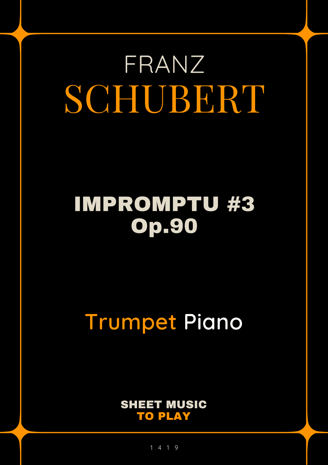 Impromptu No.3, Op.90 - Bb Trumpet and Piano (Full Score and Parts) (arr. César Madeira)