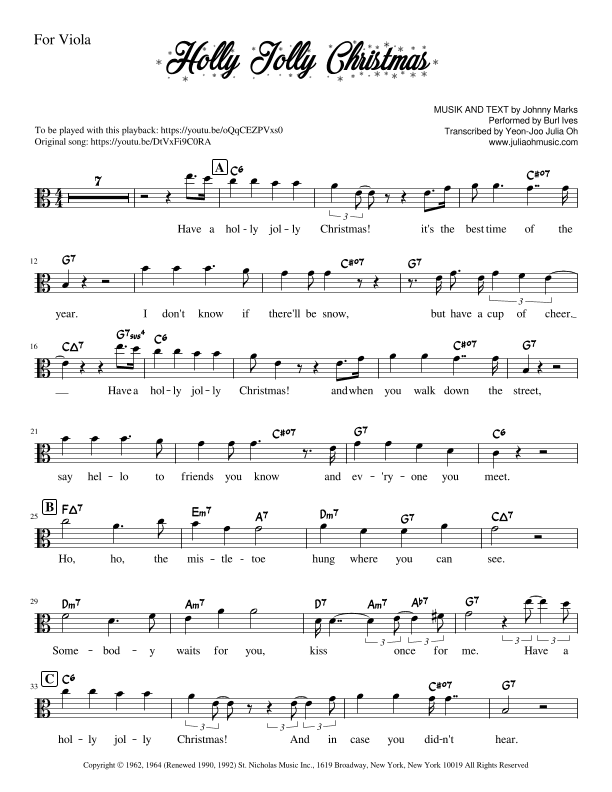 A Holly Jolly Christmas (arr. Julia Yeon-Joo Oh)
