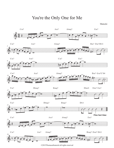 You're the Only One for Me (fake book version)