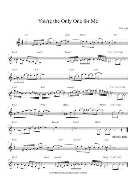 You're the Only One for Me (fake book version)