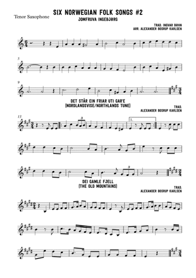 Six Norwegian folk songs #2 (arr. Alexander Bosrup Karlsen)