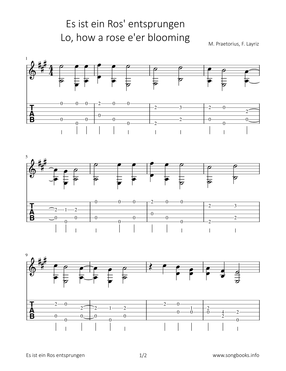 Es ist ein Ros' entsprungen / Lo, how a rose e'er blooming (arr. Bettina Schipp)