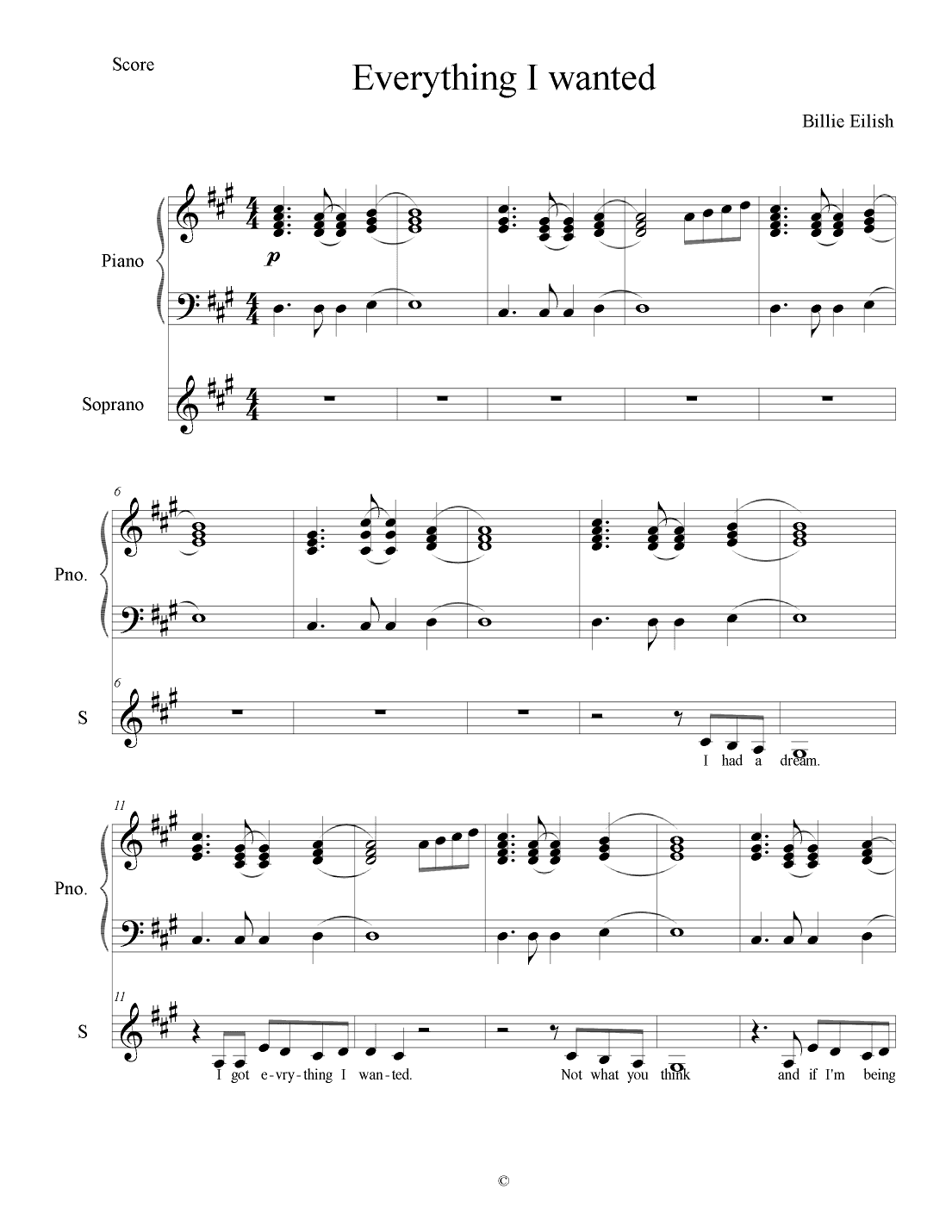 Everything I Wanted (arr. Esther Lindeboom)