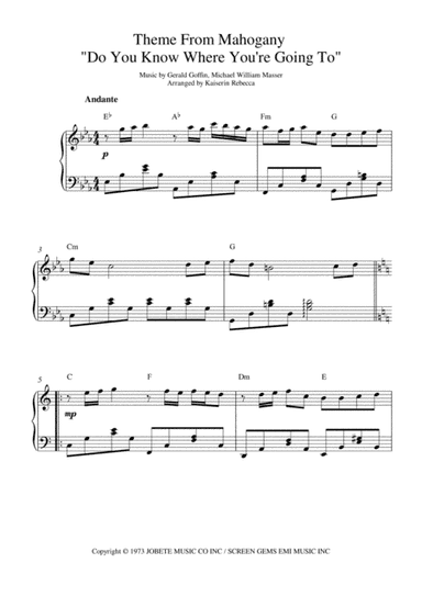 Do You Know Where You're Going To? (arr. Kaiserin Rebecca)