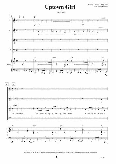 Uptown Girl (arr. Jetse Bremer)