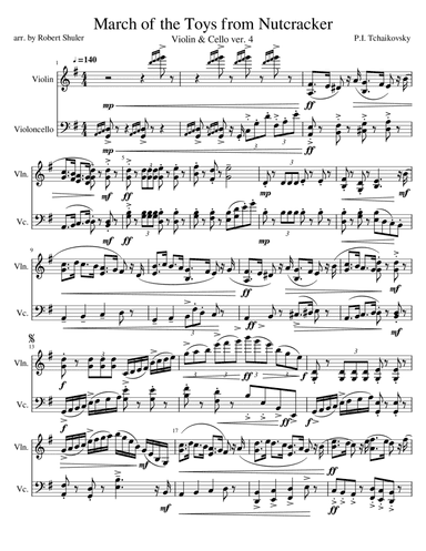 Nutcracker March of Toys with Parade Effects, High Scale, Violin-Cello (arr. Robert Shuler)