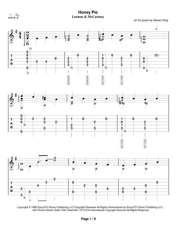 Honey Pie (arr. Steven King)