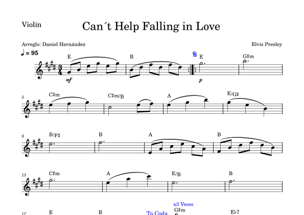 Can't Help Falling In Love (arr. Daniel Hernandez)