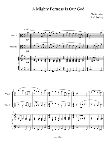 A Mighty Fortress is Our God (Viola Duet with Piano Accompaniment) (arr. B. C. Dockery)