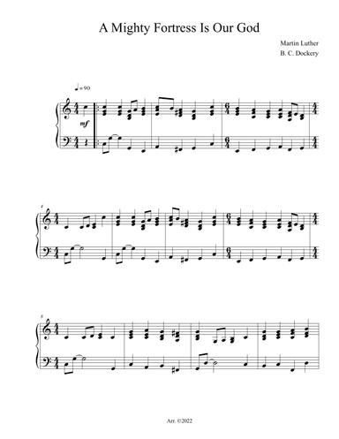 A Mighty Fortress is Our God (Solo Piano) (arr. B. C. Dockery)