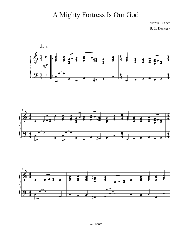 A Mighty Fortress is Our God (Solo Piano) (arr. B. C. Dockery)