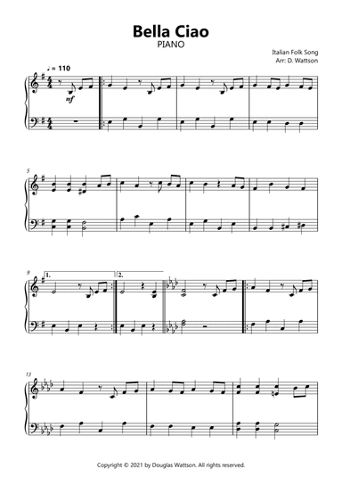 Bella Ciao (arr. Douglas Wattson)