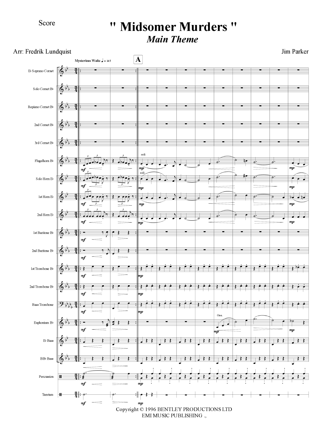 Midsomer Murders (main Title/cues) (arr. Fredrik Lundquist)