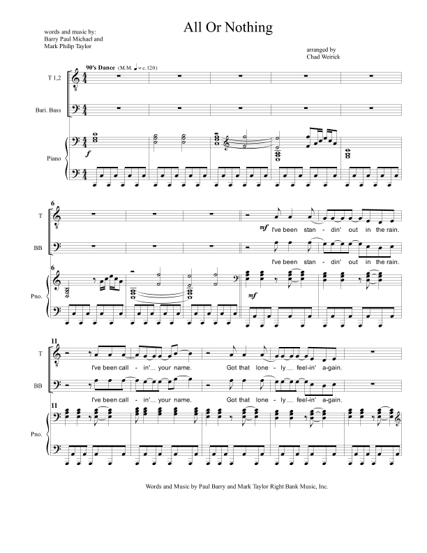 All Or Nothing (arr. Chad Weirick)