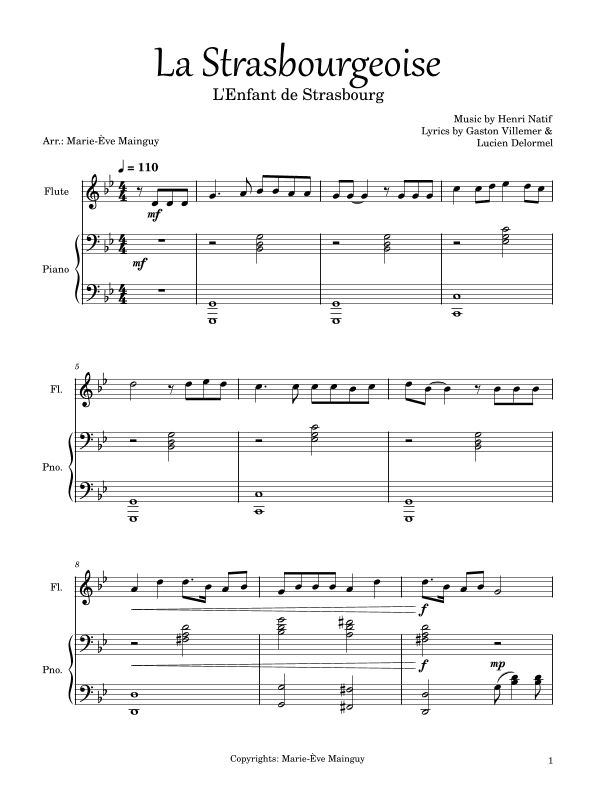 La Strasbourgeoise (arr. Marie-Ève Mainguy)