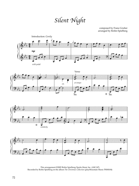 Silent Night - Solo Piano (arr. Robin Spielberg)