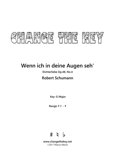 Wenn ich in deine Augen seh' - G Major (arr. Change the Key)