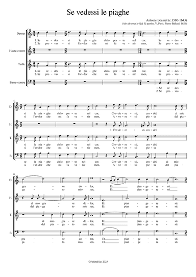 Se vedessi le piaghe (arr. Early Music Scores)