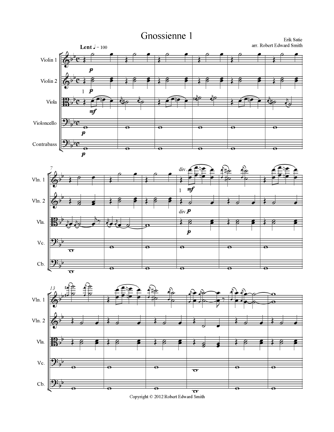 Gnossienne 1 (arr. Robert Edward Smith)