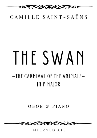 Saint-Saëns - The Swan in F Major - Intermediate (arr. Piacere Music Sheets)