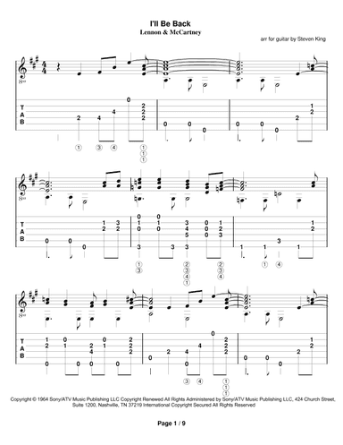 I'll Be Back (arr. Steven King)