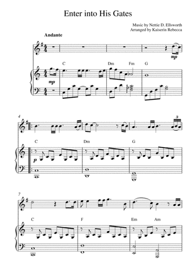 Enter into His Gates (arr. Kaiserin Rebecca)