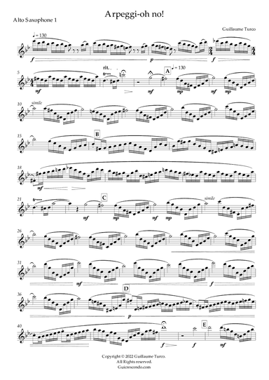 Arpeggi-oh no! for Quartet (Saxophone AATB)