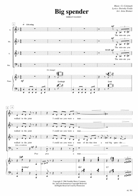 Big Spender (arr. Jetse Bremer)