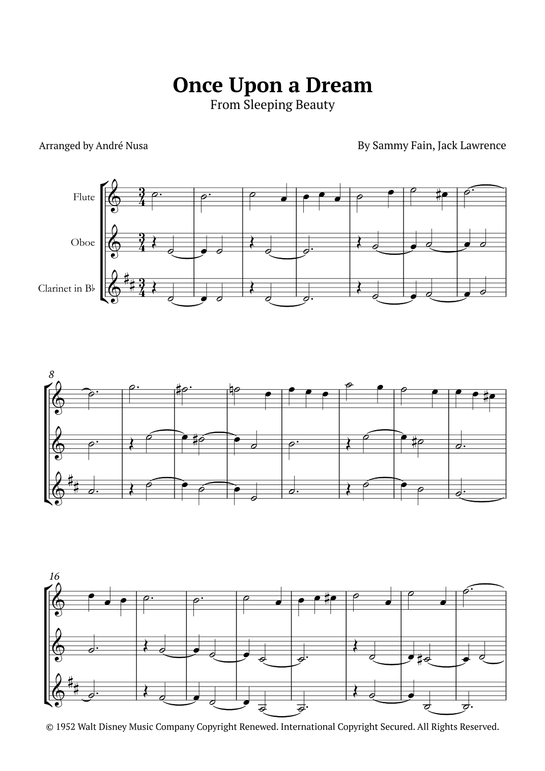 Once Upon A Dream (arr. André Nusa)