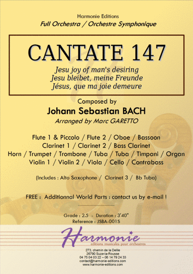 Cantate 147 - Jesu joy of man's desiring // Jesu bleibet, meine Freunde // FULL ORCHESTRA (arr. Marc GARETTO)