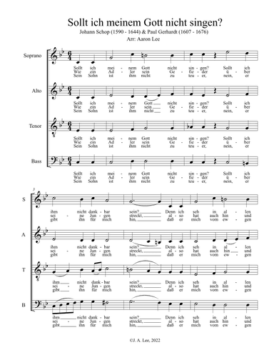 Sollt ich meinem Gott nicht singen? (SATB, a cappella)
