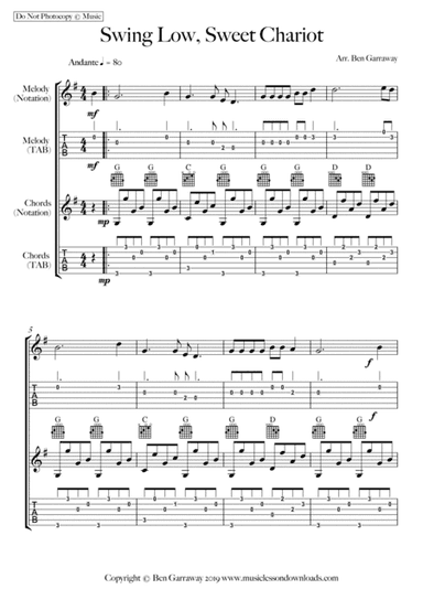 Swing Low, Sweet Chariot - Guitar Duet (arr. Ben Garraway)