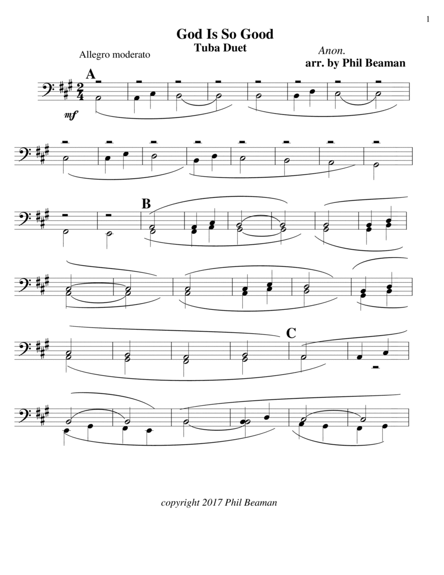 God is so Good - tuba duet (arr. Phil Beaman)