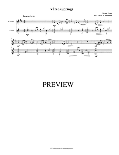 Våren (Spring) for clarinet and guitar (arr. David Warin Solomons)
