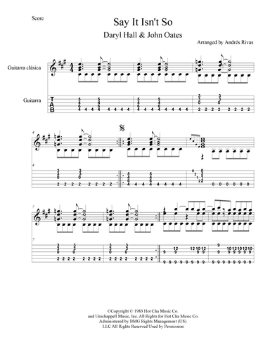 Say It Isn't So (arr. Andrés Rivas)