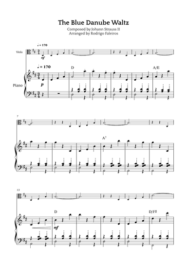 The Blue Danube Waltz (arr. Rodrigo Faleiros)
