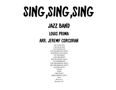 Sing, Sing, Sing (arr. Jeremy Corcoran)