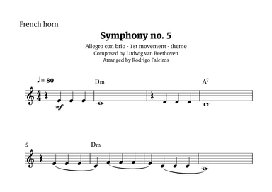Symphony no. 5 - 1st movement (theme) (arr. Rodrigo Faleiros)
