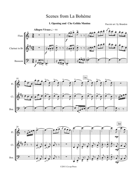 Scenes from La Bohéme for WW Trio (arr. Sy Brandon)