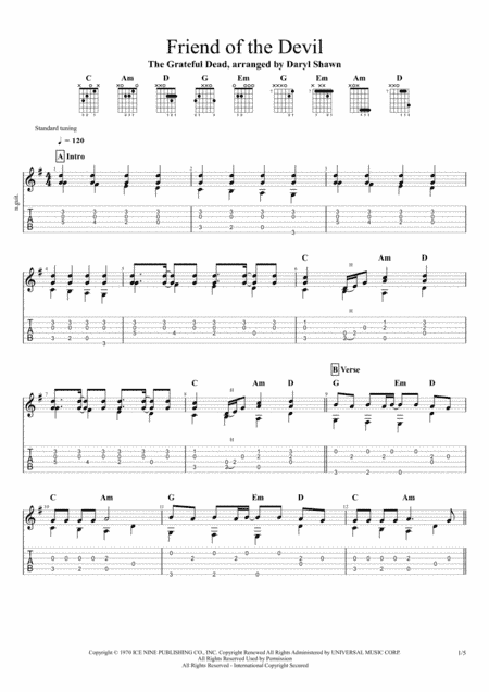 Friend Of The Devil (arr. Daryl Shawn)