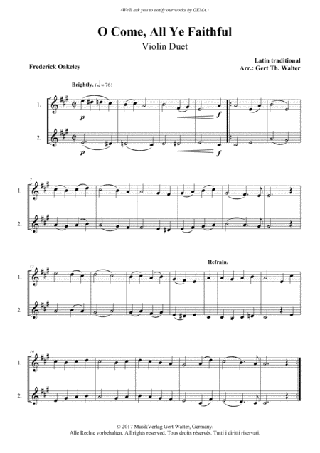 O Come, All Ye Faithful (arr. Gert Th. Walter)