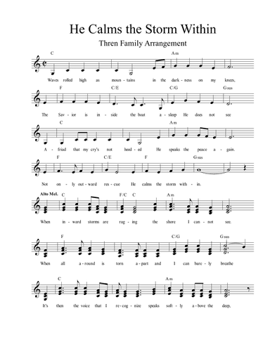 He Calms the Storm Within (arr. Threw Family)