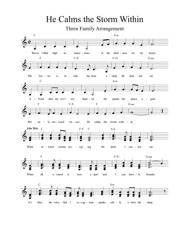 He Calms the Storm Within (arr. Threw Family)