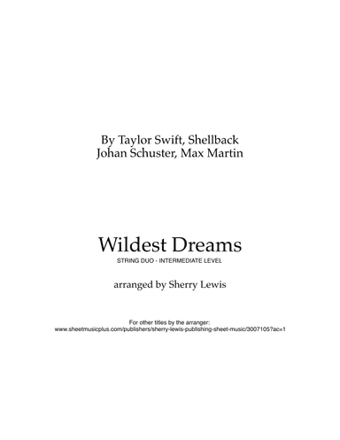 Wildest Dreams (arr. Sherry Lewis)