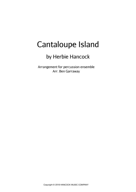 Cantaloupe Island (arr. Ben Garraway)